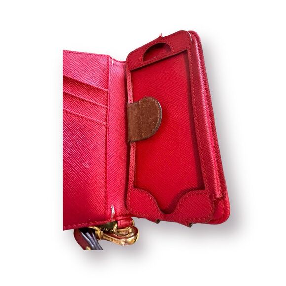Michael Kors‎ Red Vintage Wallet Ostrich Skin Leather Small Wristlet Fairycore - Picture 4 of 5
